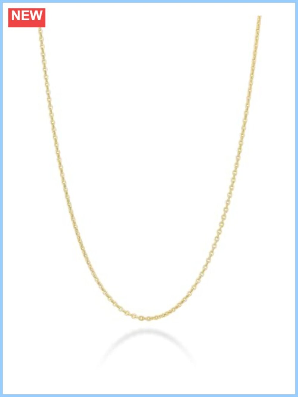Italian 925 Sterling Silver 1mm Cable Chain Necklace